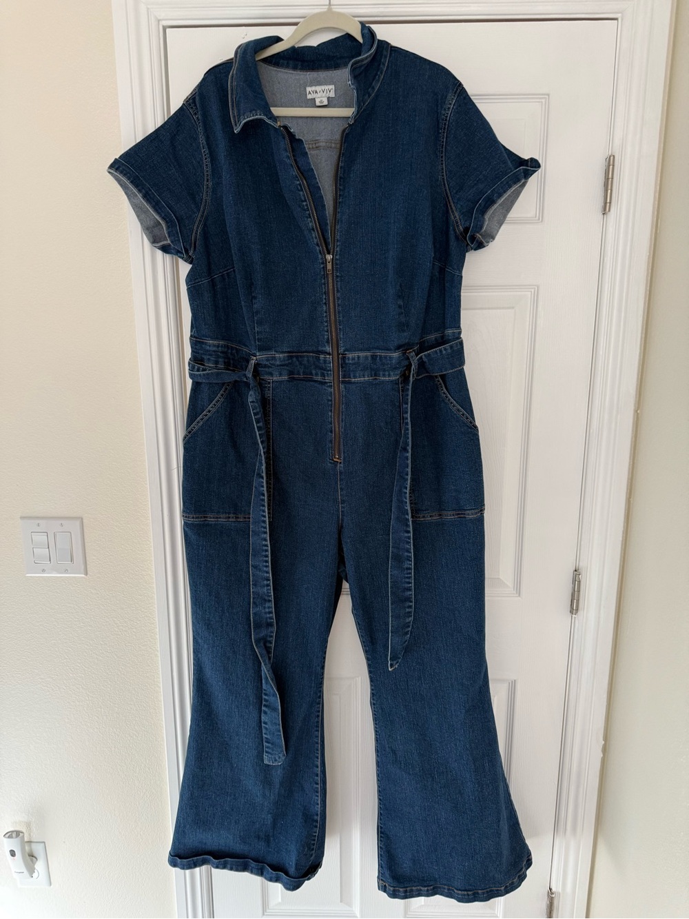 Ava & Viv Dark Blue Denim Jumpsuit